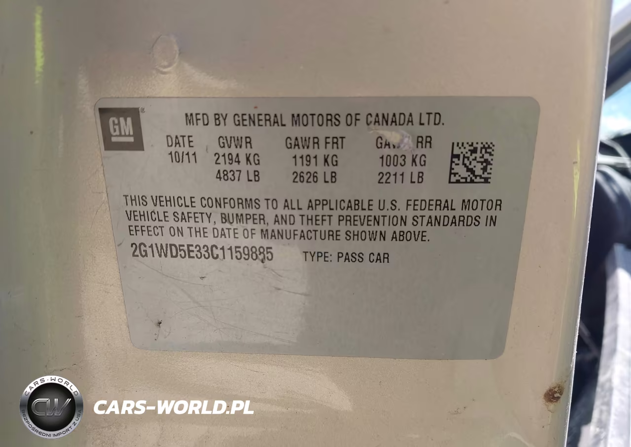 2012 Chevrolet Impala Police VIN:2G1WD5E33C1159885 - 9