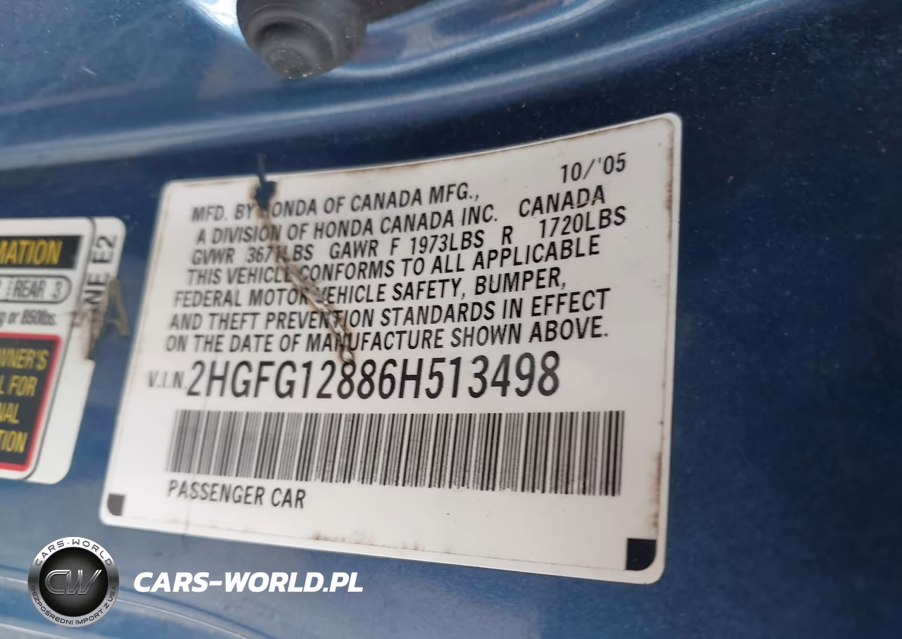 2006 Honda Civic Ex VIN:2HGFG12886H513498 - 9