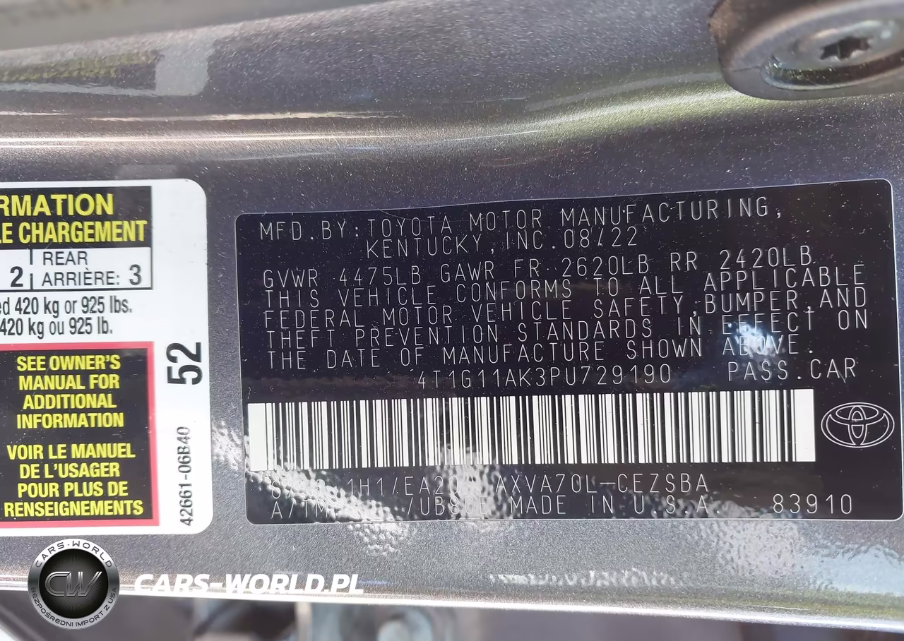 2023 Toyota Camry Se VIN:4T1G11AK3PU729190 - 9