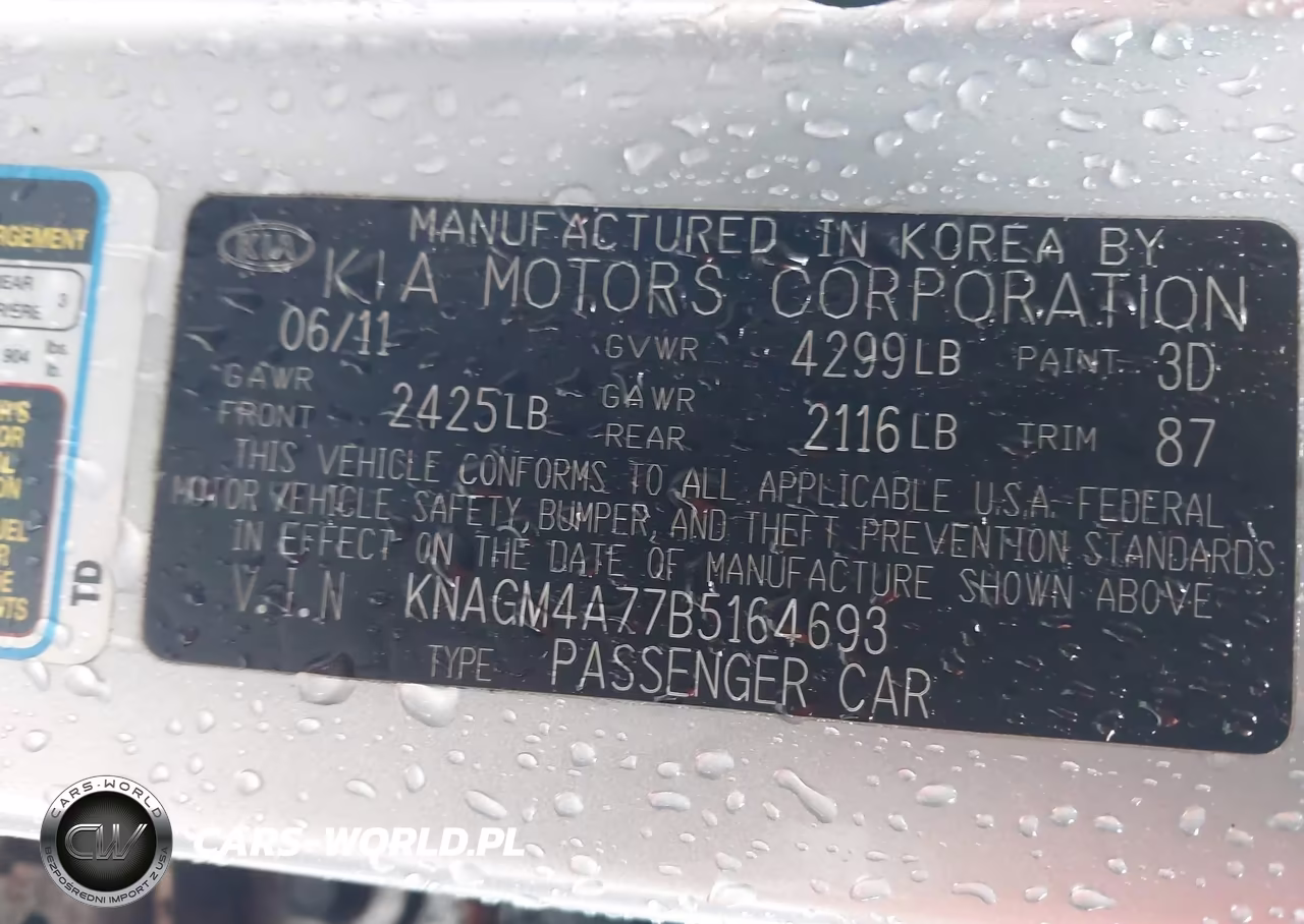 2011 Kia Optima Lx VIN:KNAGM4A77B5164693 - 9