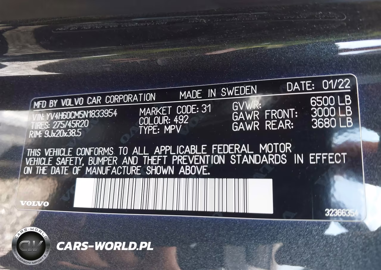 2022 Volvo Xc90 Recharge Plug-In Hybrid T8 R-Design Extended Range 7P VIN:YV4H60CM5N1833954 - 9