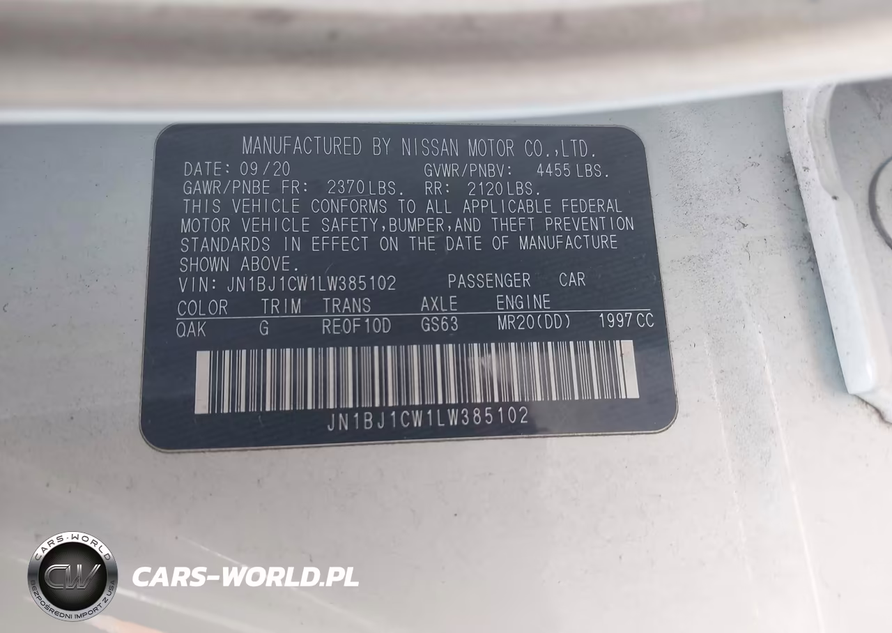 2020 Nissan Rogue Sport S Awd Xtronic Cvt VIN:JN1BJ1CW1LW385102 - 9