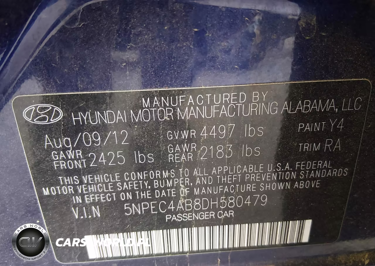 2013 Hyundai Sonata Limited 2.0T VIN:5NPEC4AB8DH580479 - 9