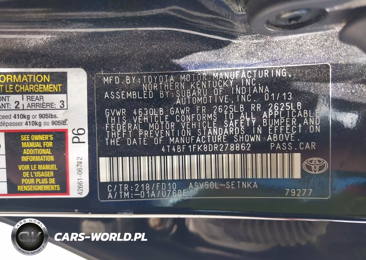 2013 Toyota Camry Le VIN:4T4BF1FK8DR278862 - 9