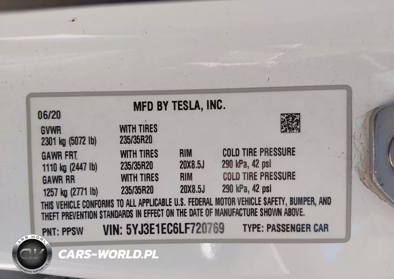 2020 Tesla Model 3 Performance Dual Motor All-Wheel Drive VIN:5YJ3E1EC6LF720769 - 9