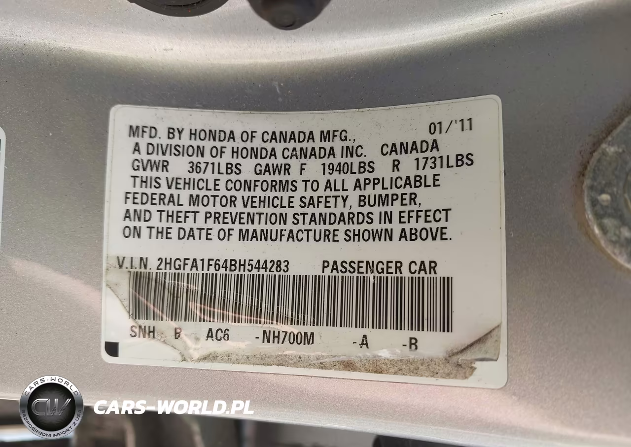 2011 Honda Civic Lx-S VIN:2HGFA1F64BH544283 - 9