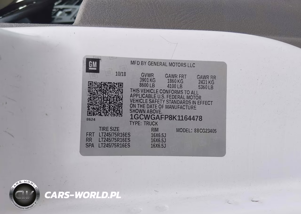 2019 Chevrolet Express 2500 Work Van VIN:1GCWGAFP8K1164478 - 9