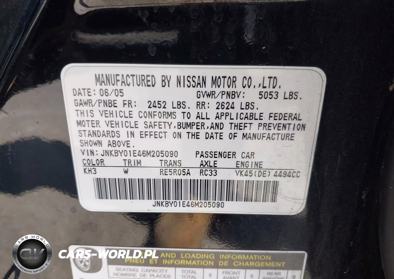 2006 Infiniti M45 Sport VIN:JNKBY01E46M205090 - 9