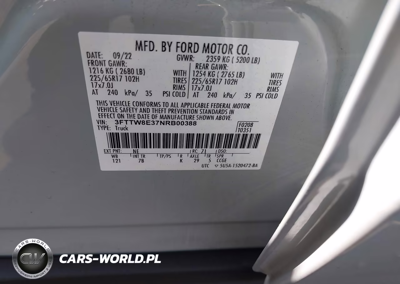 2022 Ford Maverick Xlt VIN:3FTTW8E37NRB00388 - 9
