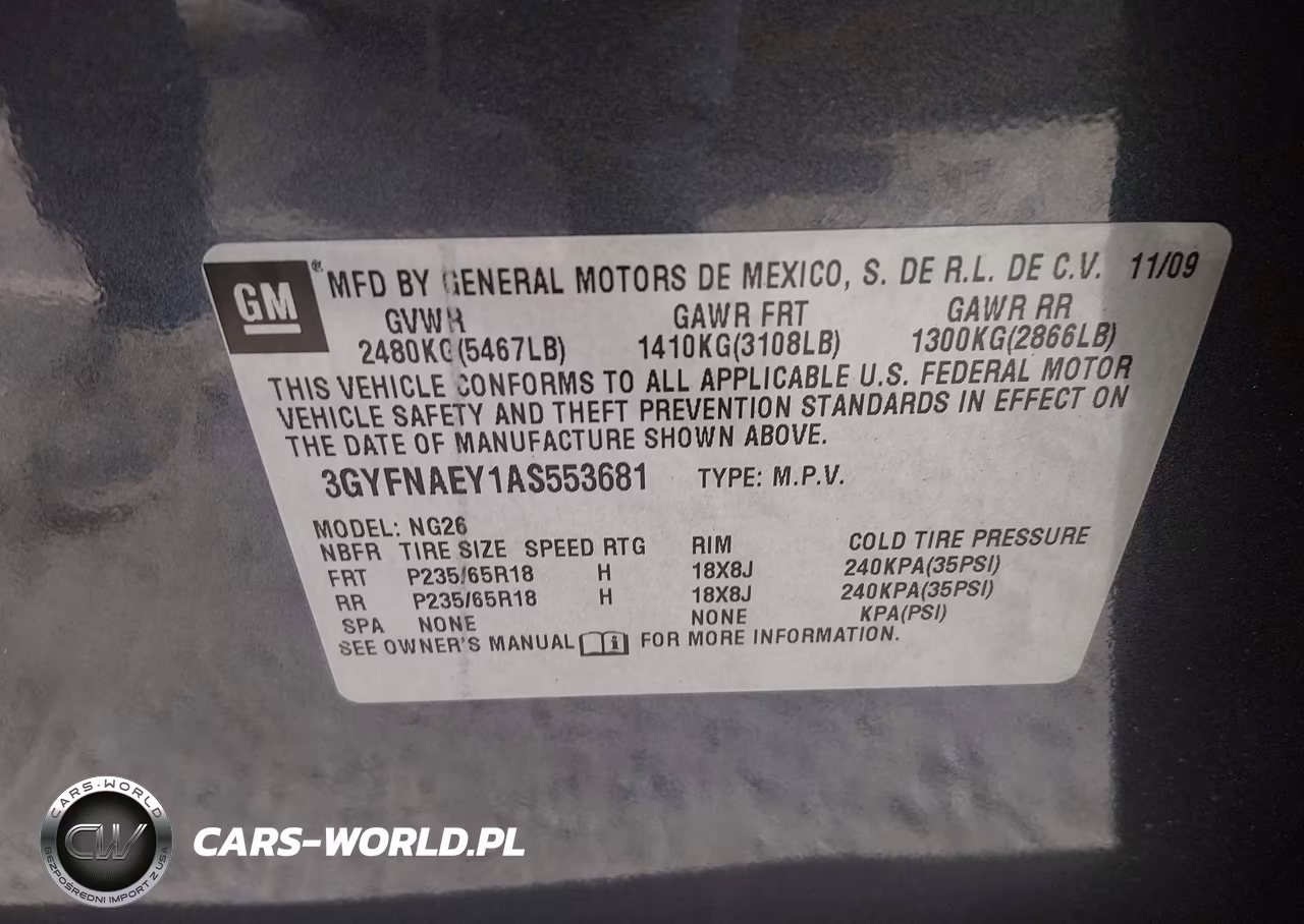 2010 Cadillac Srx Luxury Collection VIN:3GYFNAEY1AS553681 - 9
