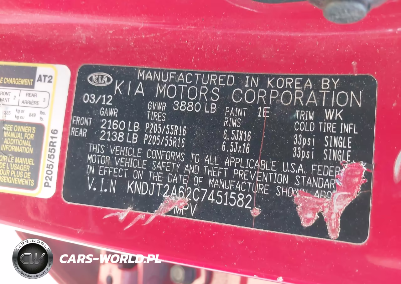 2012 Kia Soul + VIN:KNDJT2A62C7451582 - 9