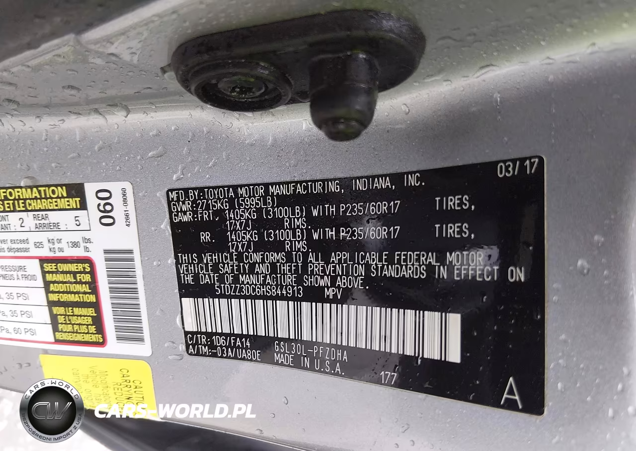 2017 Toyota Sienna L 7 Passenger VIN:5TDZZ3DC6HS844913 - 9