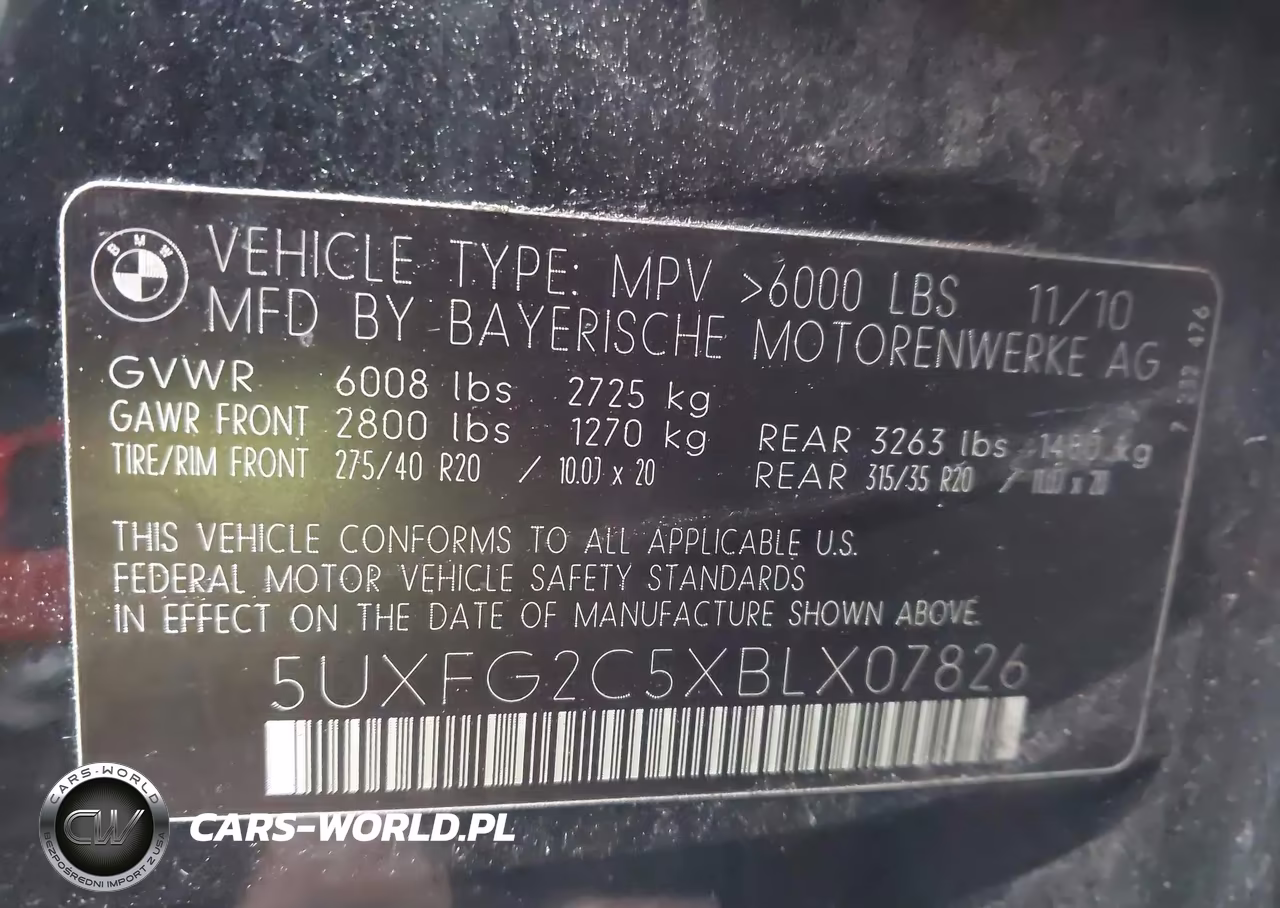 2011 BMW X6 xDrive35I VIN:5UXFG2C5XBLX07826 - 9