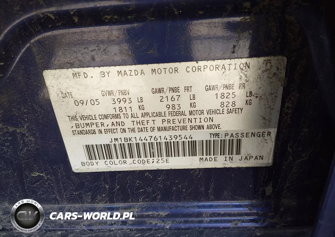 2006 Mazda Mazda3 S VIN:JM1BK144761439544 - 9