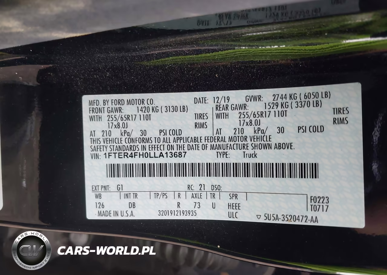 2020 Ford Ranger Lariat VIN:1FTER4FH0LLA13687 - 9