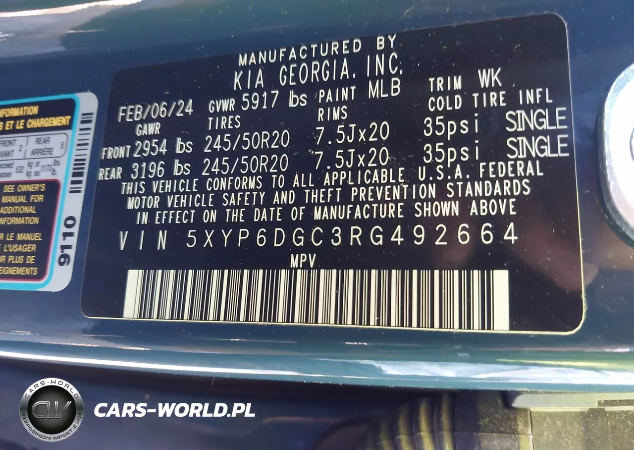 2024 Kia Telluride S VIN:5XYP6DGC3RG492664 - 9