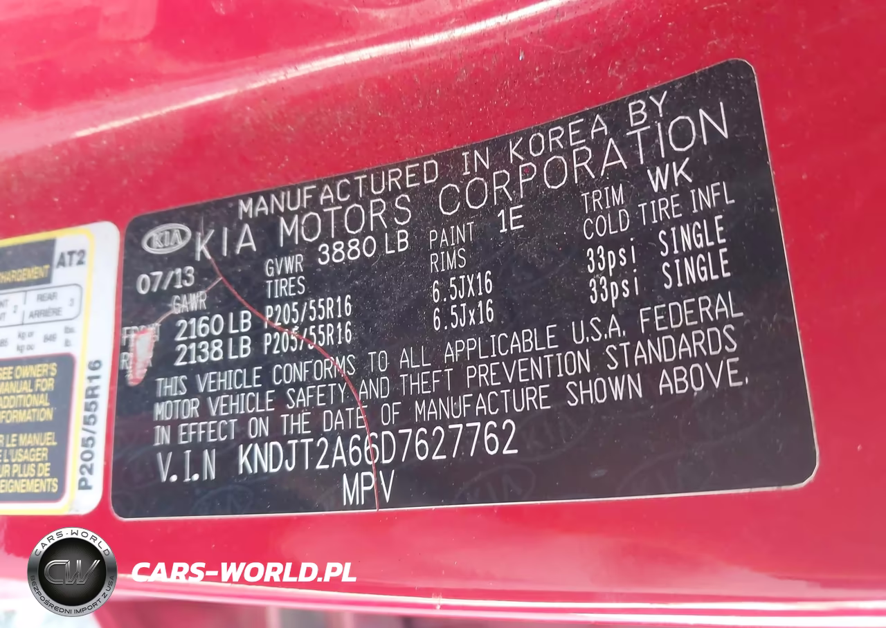 2013 Kia Soul + VIN:KNDJT2A66D7627762 - 9