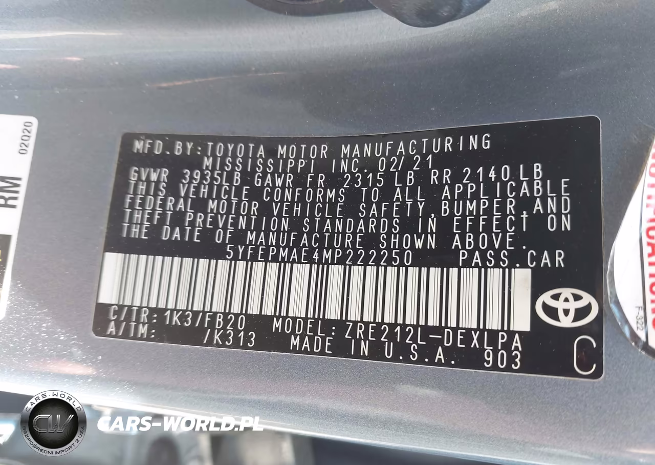2021 Toyota Corolla Le VIN:5YFEPMAE4MP222250 - 9
