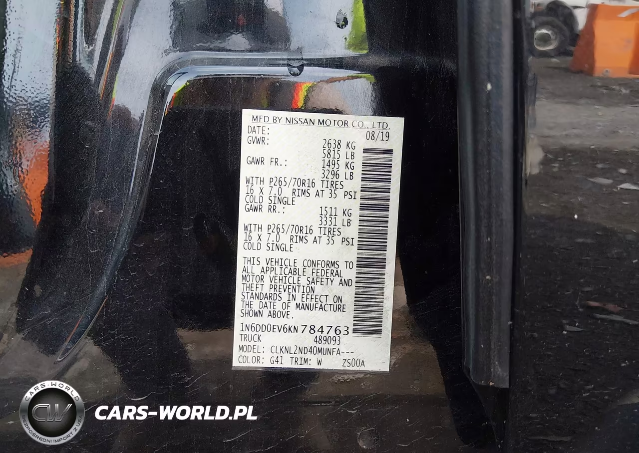 2019 Nissan Frontier Sv VIN:1N6DD0EV6KN784763 - 9