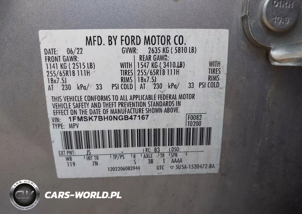 2022 Ford Explorer VIN:1FMSK7BH0NGB47167 - 9