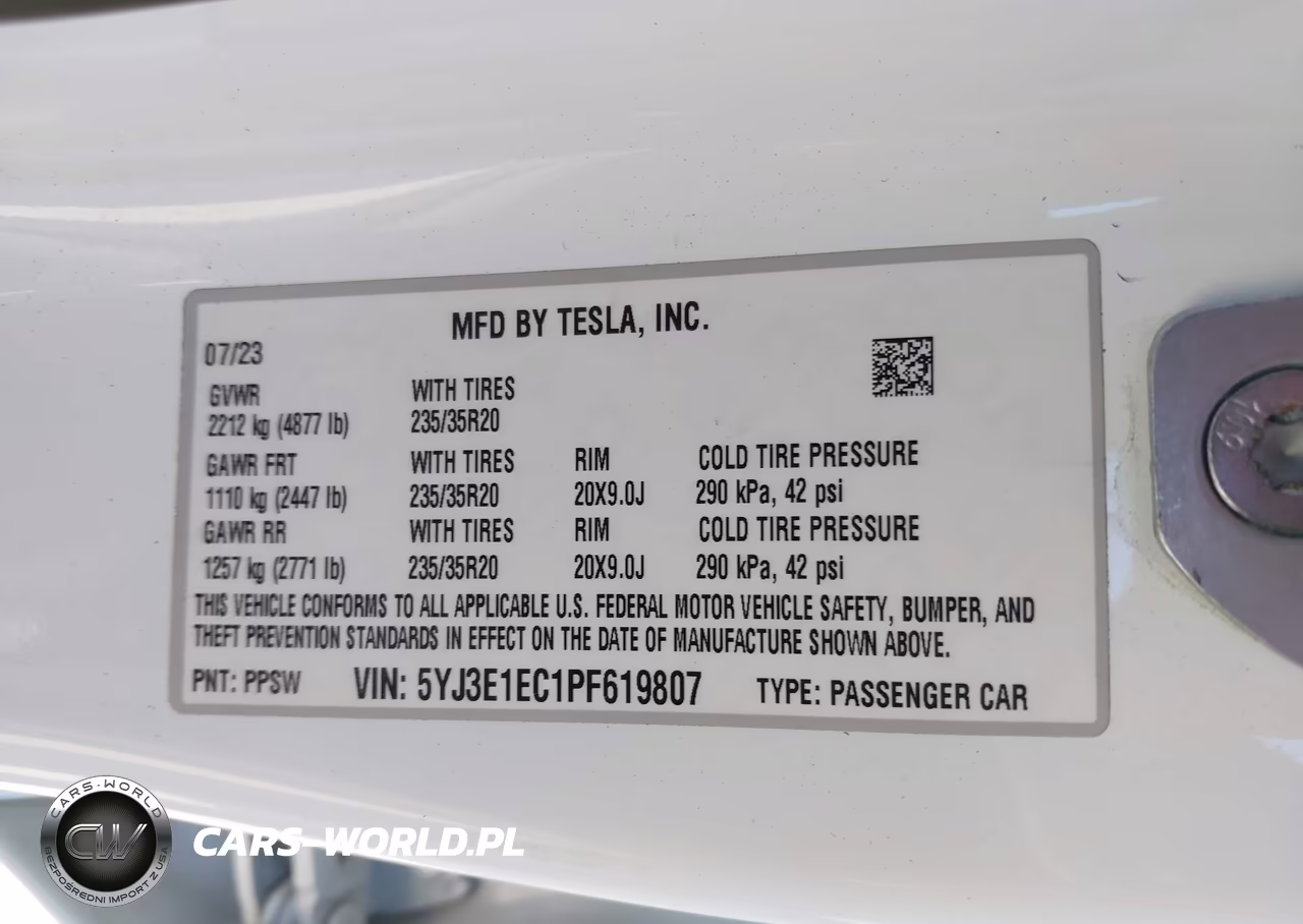 2023 Tesla Model 3 Performance Dual Motor All-Wheel Drive VIN:5YJ3E1EC1PF619807 - 9