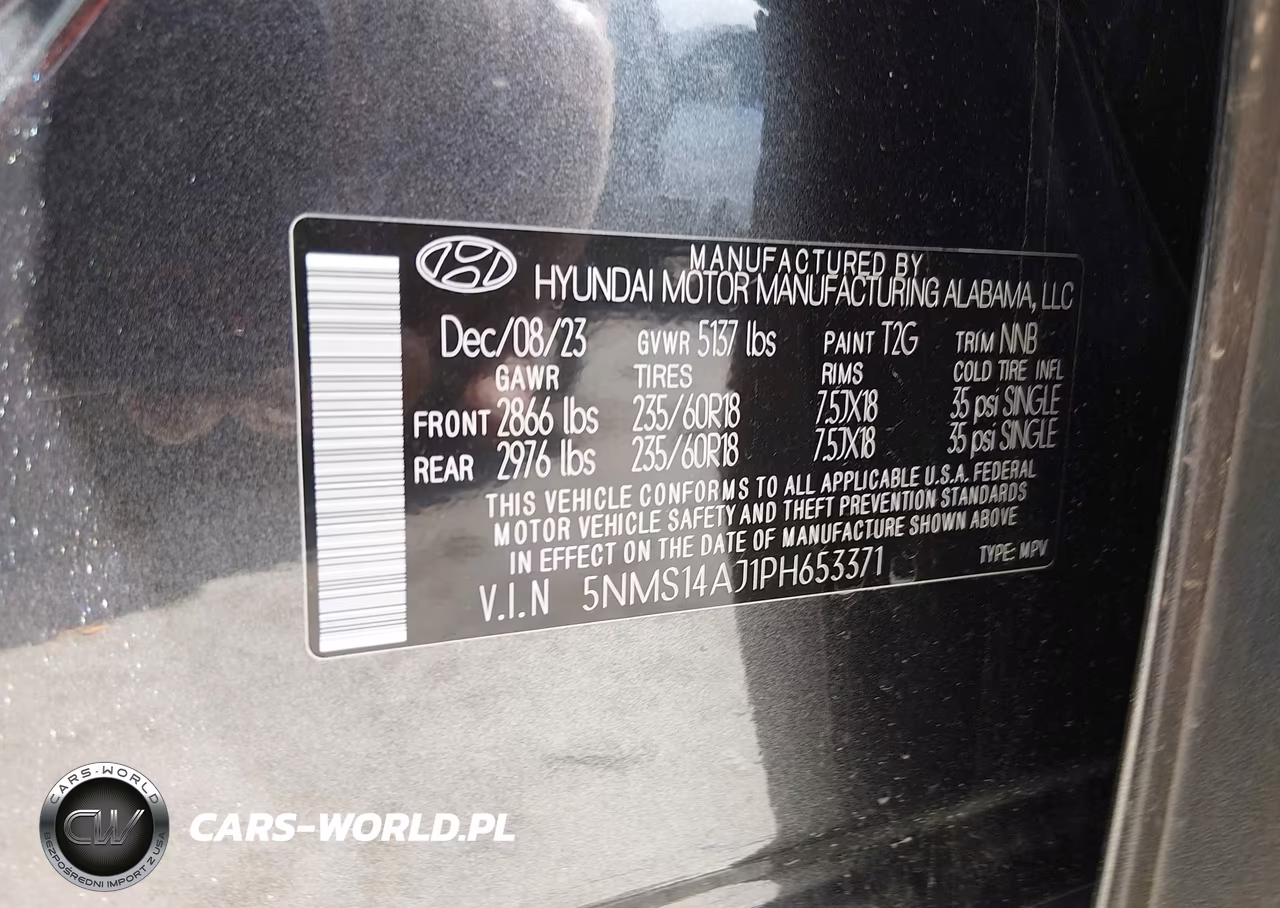 2023 Hyundai Santa Fe Se VIN:5NMS14AJ1PH653371 - 9