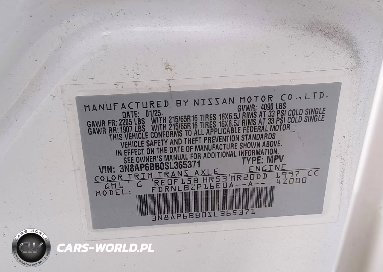 2025 Nissan Kicks S Intelligent Awd VIN:3N8AP6BB0SL365371 - 9