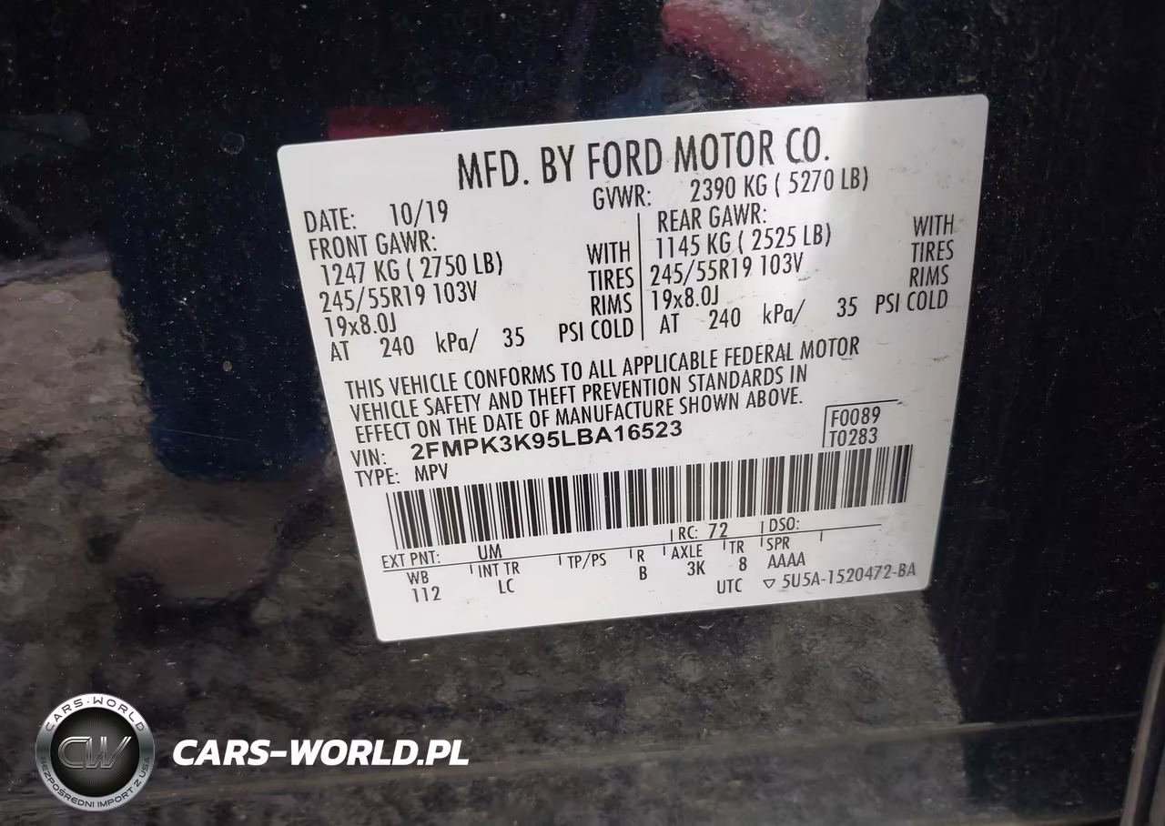2020 Ford Edge Titanium VIN:2FMPK3K95LBA16523 - 9