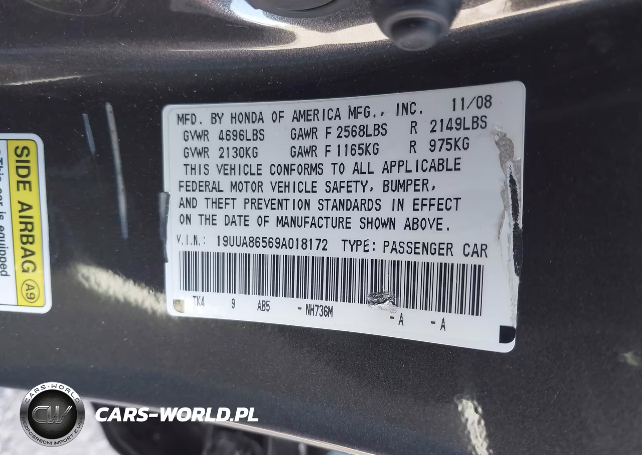 2009 Acura Tl 3.5 VIN:19UUA86569A018172 - 9