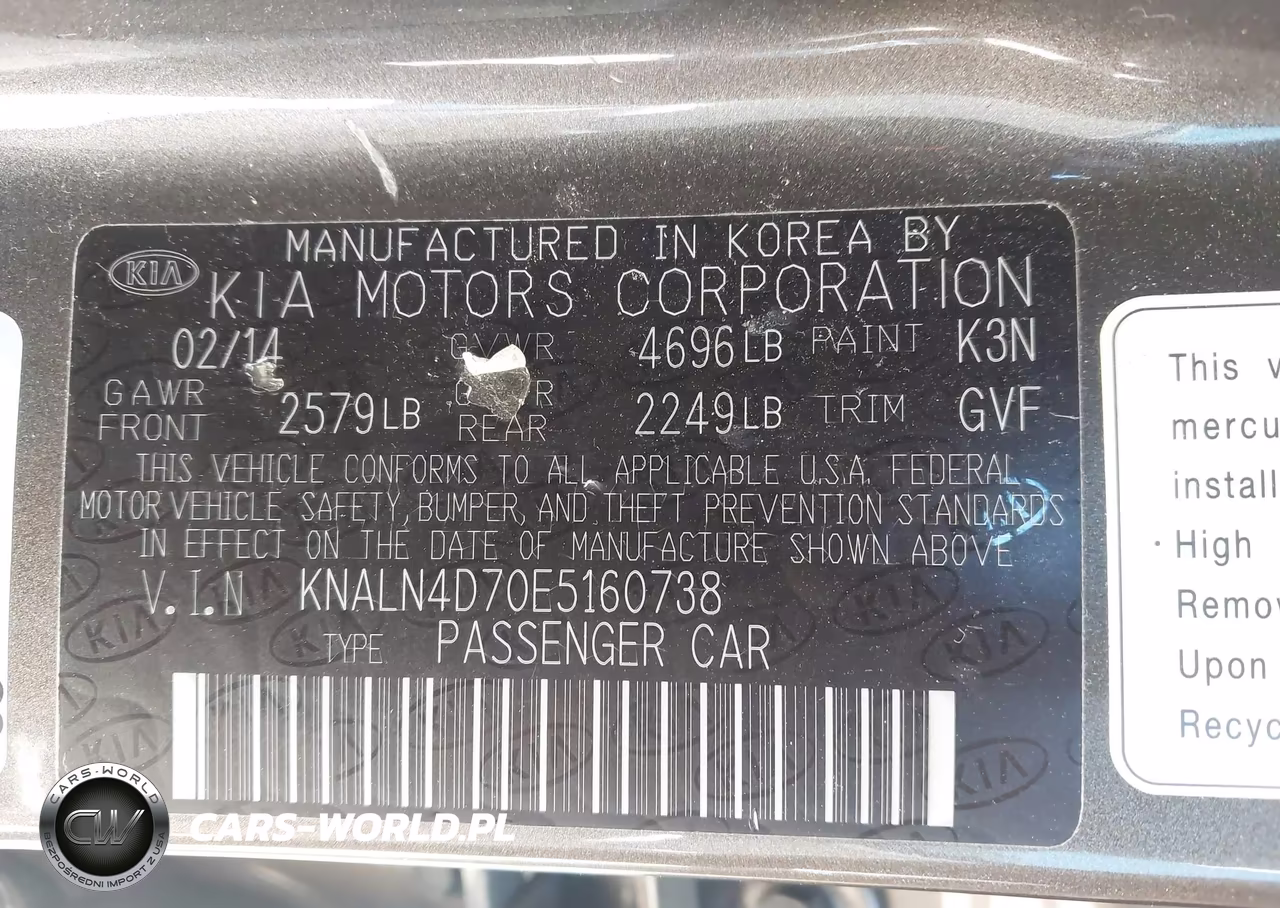 2014 Kia Cadenza Premium VIN:KNALN4D70E5160738 - 9