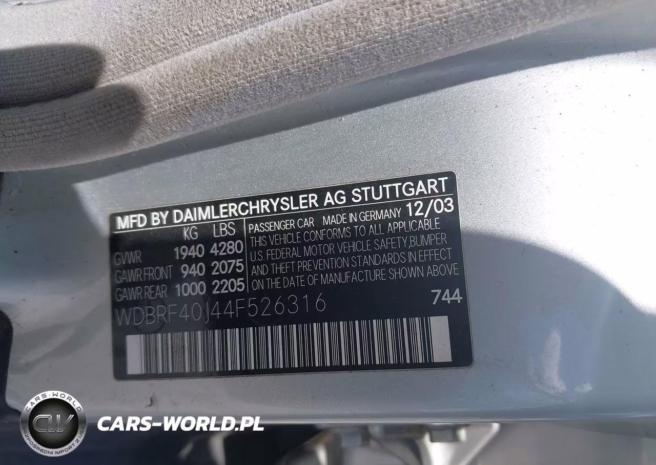 2004 Mercedes-Benz C 230 Kompressor Sport-Sport VIN:WDBRF40J44F526316 - 9