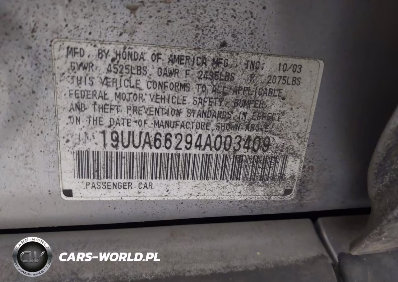 2004 Acura Tl VIN:19UUA66294A003409 - 9