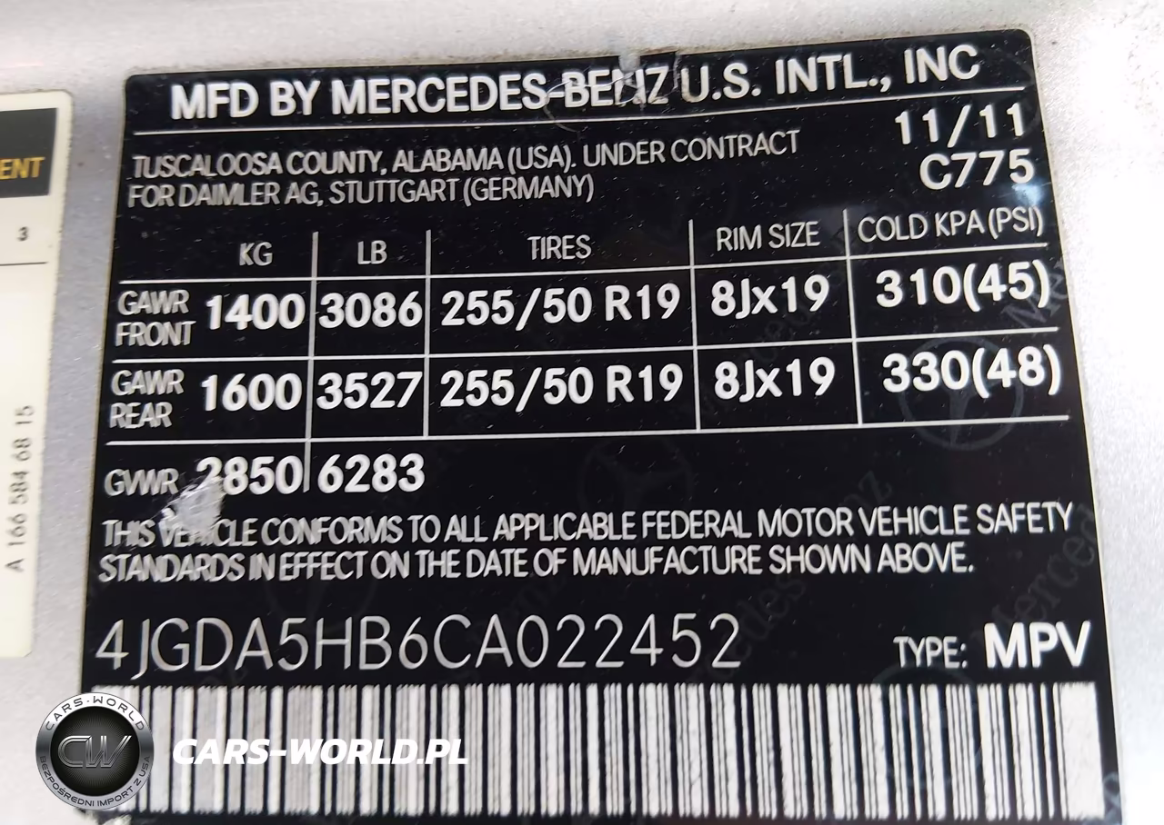 2012 Mercedes-Benz Ml 350 4Matic VIN:4JGDA5HB6CA022452 - 9