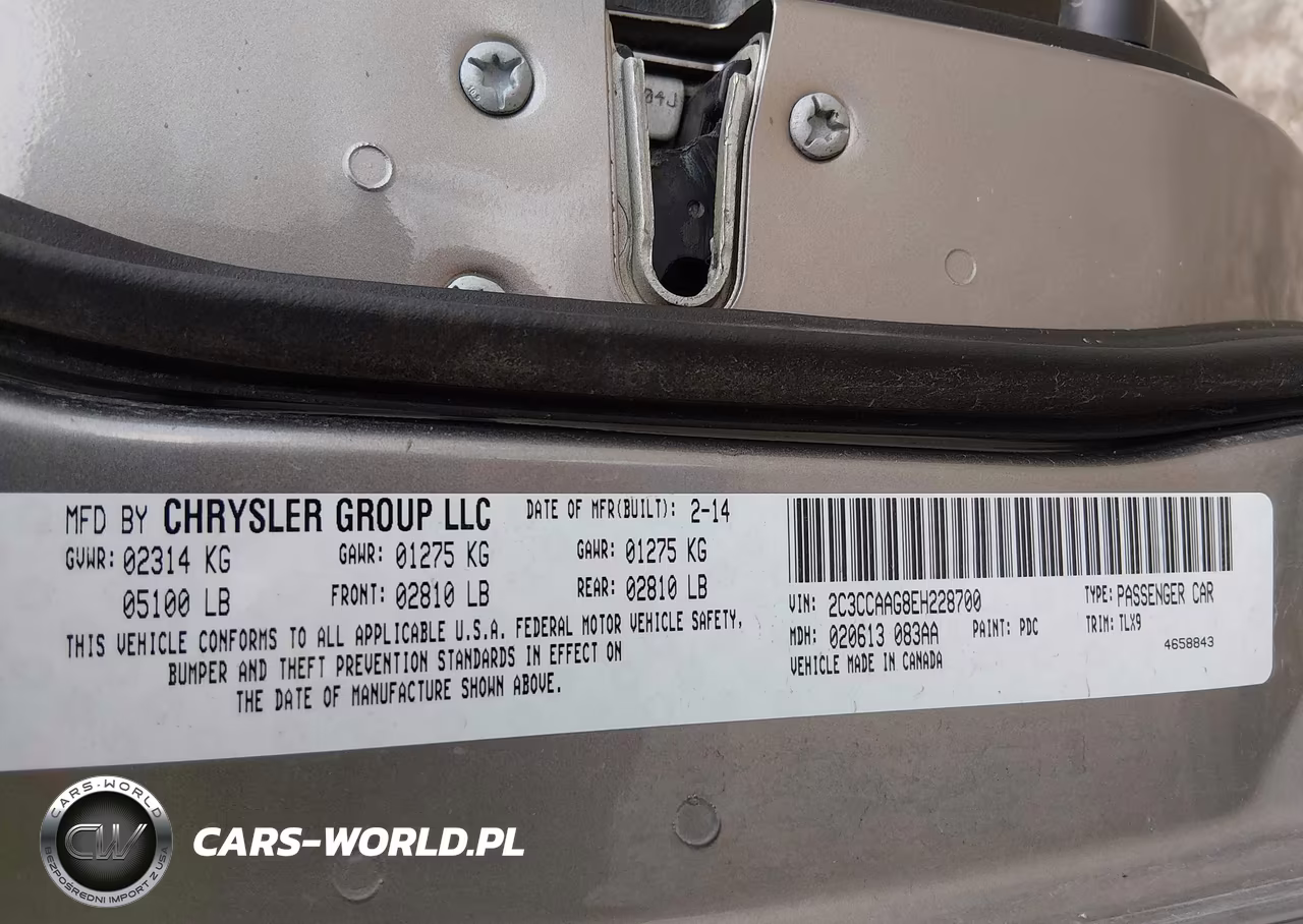 2014 Chrysler 300 VIN:2C3CCAAG8EH228700 - 9