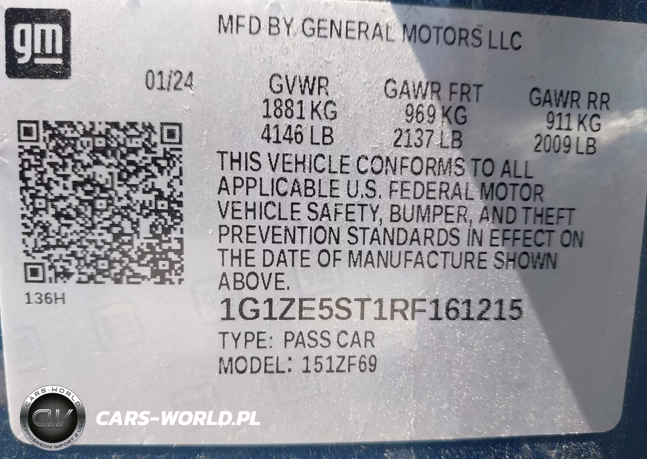 2024 Chevrolet Malibu Fwd 2Lt VIN:1G1ZE5ST1RF161215 - 9