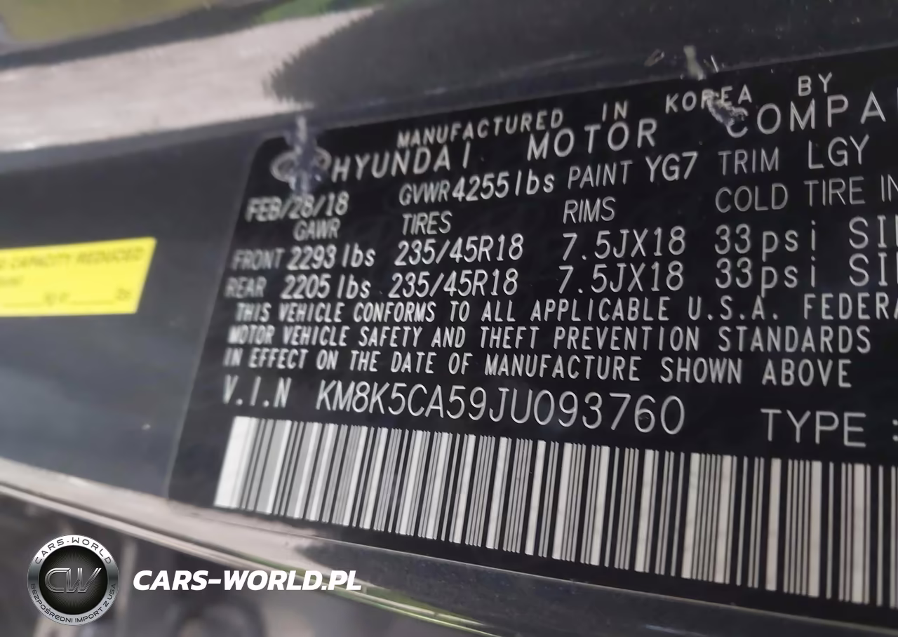 2018 Hyundai Kona Ultimate VIN:KM8K5CA59JU093760 - 9