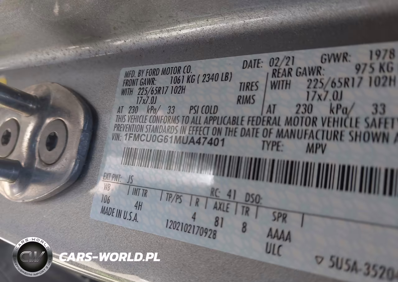 2021 Ford Escape Se VIN:1FMCU0G61MUA47401 - 9