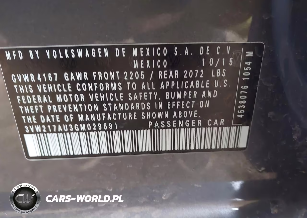 2016 Volkswagen Golf Tsi S 4-Door VIN:3VW217AU3GM029691 - 9