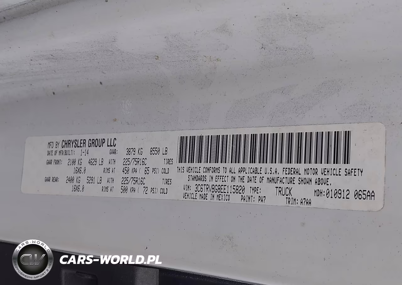 2014 Ram Promaster 1500 VIN:3C6TRVBG8EE115820 - 9