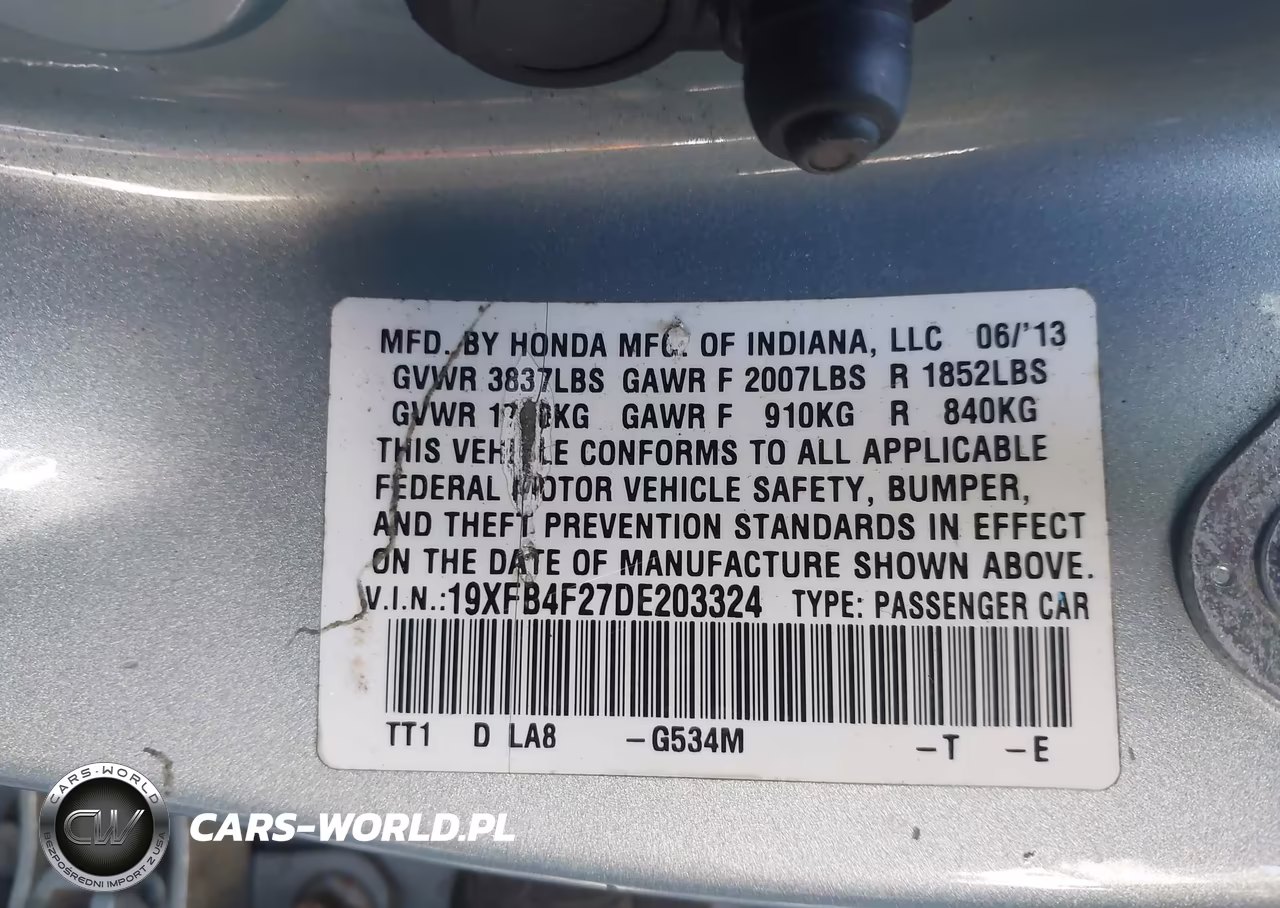 2013 Honda Civic Hybrid VIN:19XFB4F27DE203324 - 9