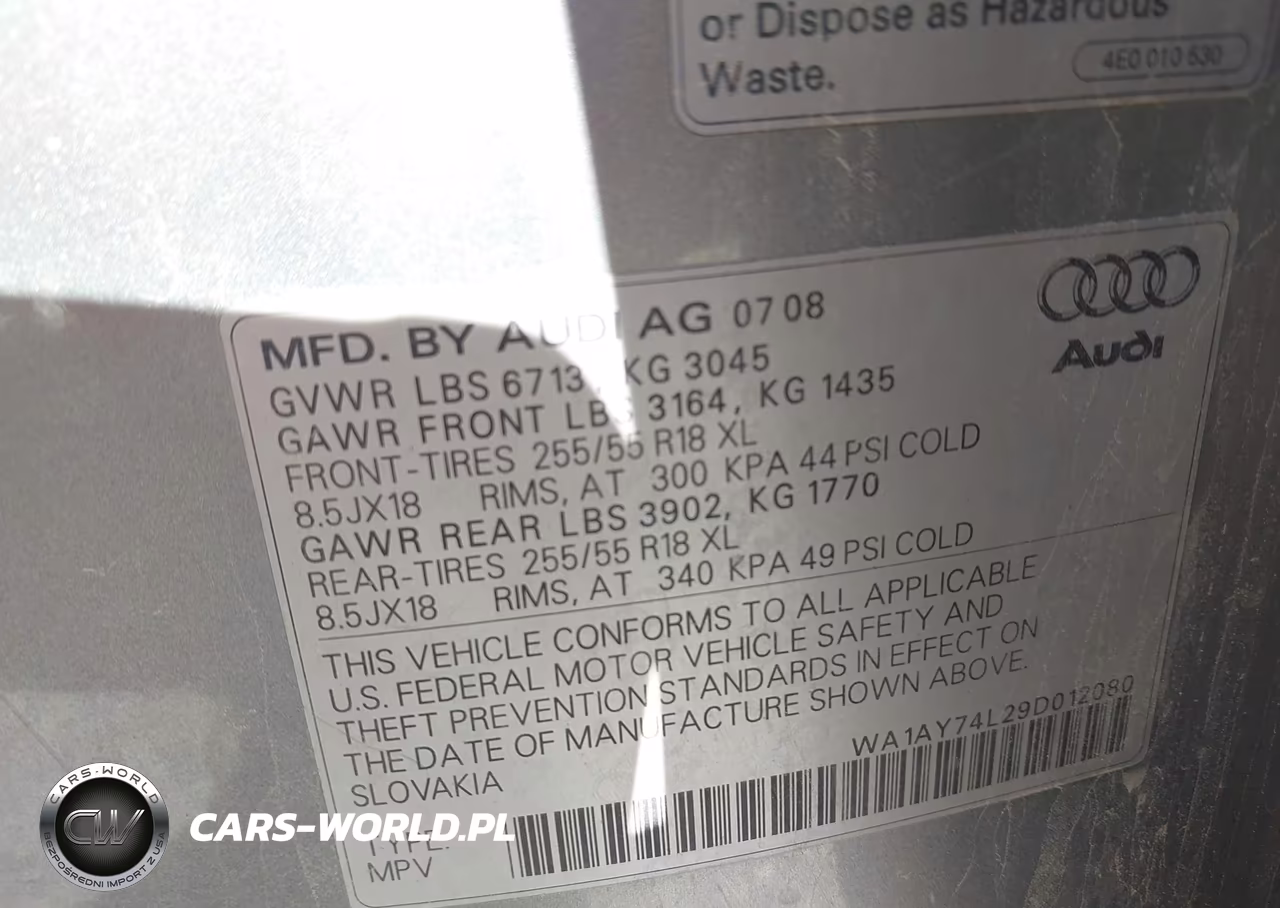 2009 Audi Q7 3.6 5 Passenger-3.6 Premium VIN:WA1AY74L29D012080 - 9