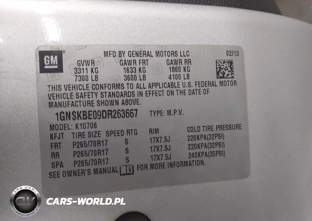 2013 Chevrolet Tahoe Lt VIN:1GNSKBE09DR263667 - 9