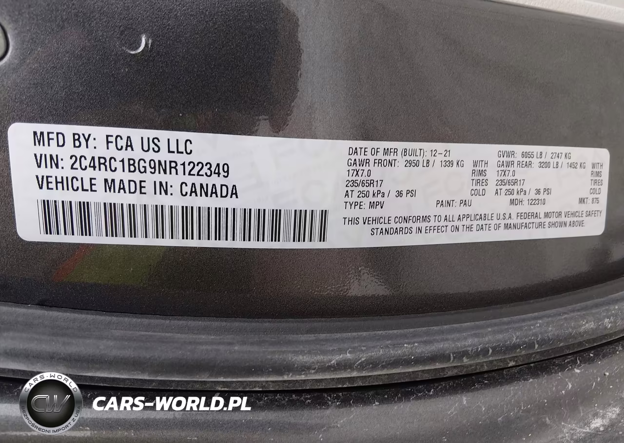 2022 Chrysler Pacifica Touring L VIN:2C4RC1BG9NR122349 - 9