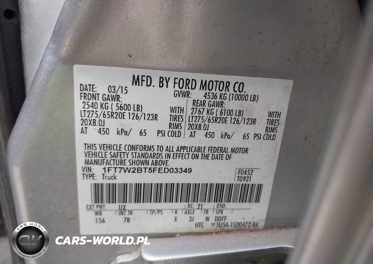 2015 Ford F-250 Lariat VIN:1FT7W2BT5FED03349 - 9
