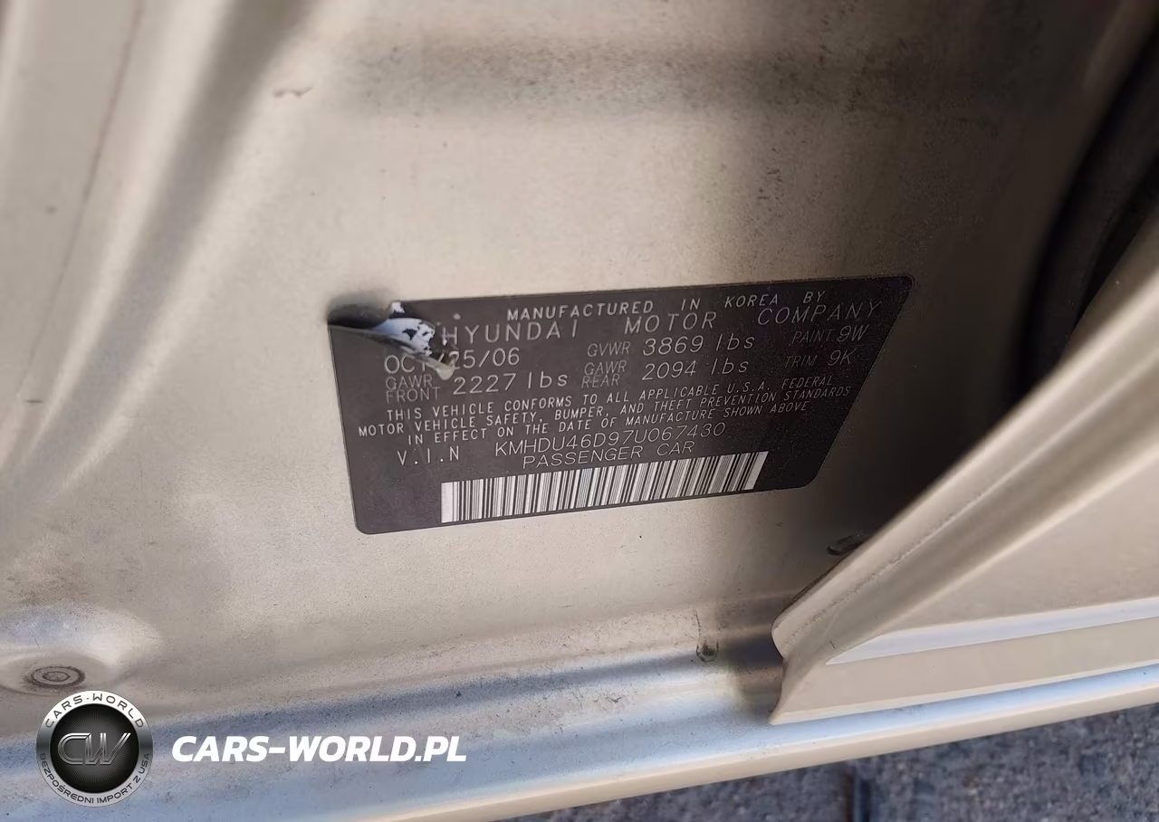 2007 Hyundai Elantra Gls-Limited-Se VIN:KMHDU46D97U067430 - 9