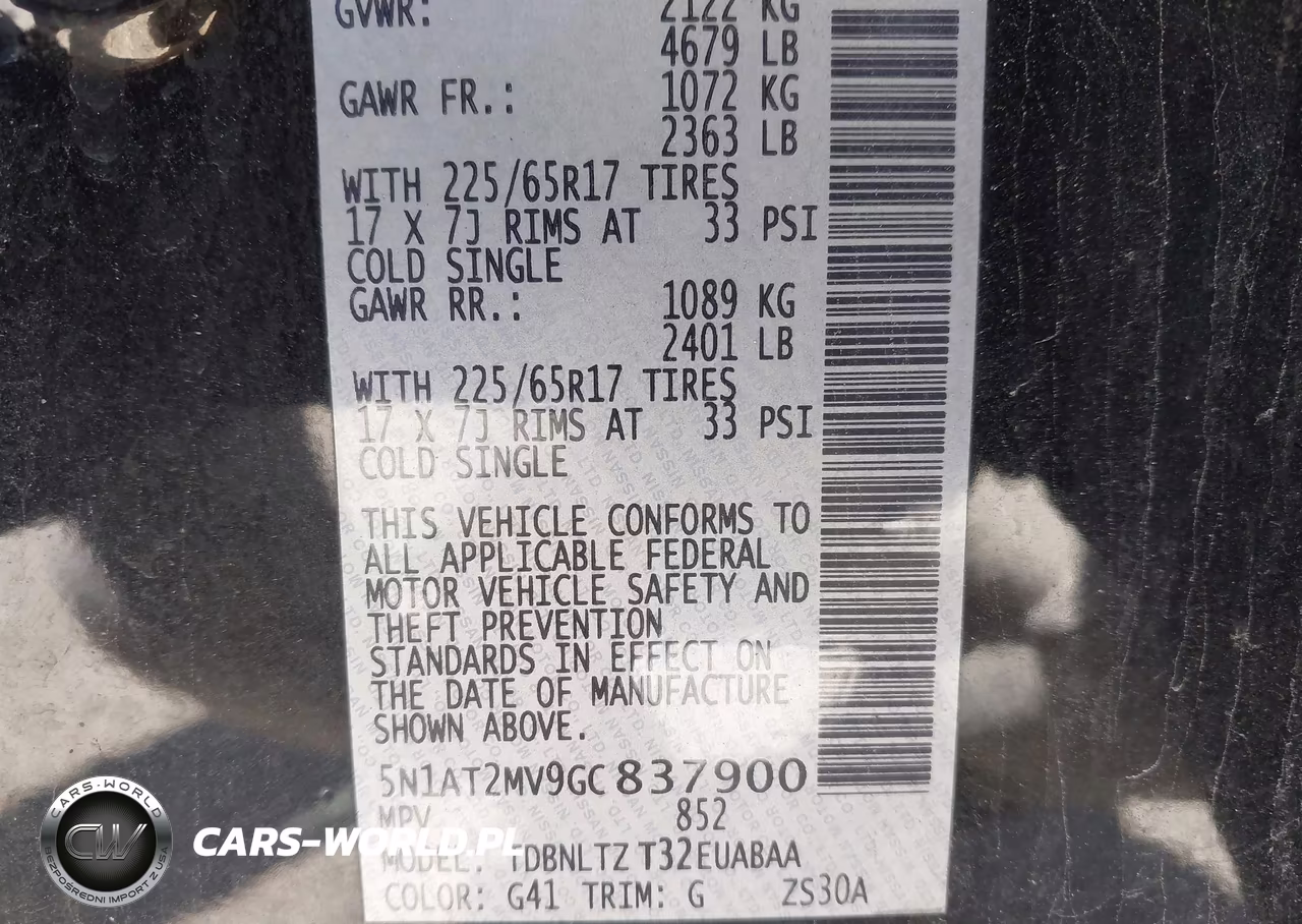 2016 Nissan Rogue Sv VIN:5N1AT2MV9GC837900 - 9