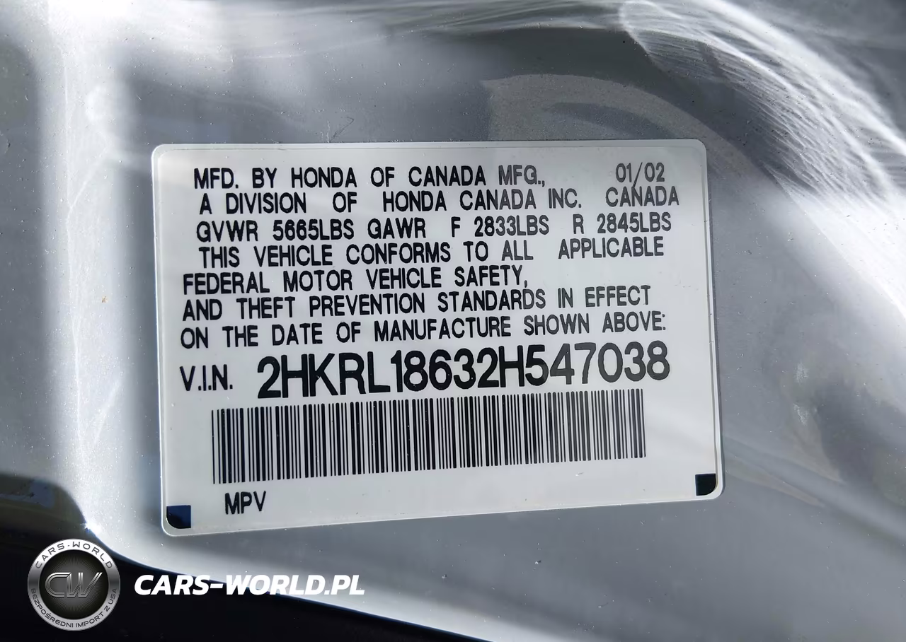 2002 Honda Odyssey Ex VIN:2HKRL18632H547038 - 9