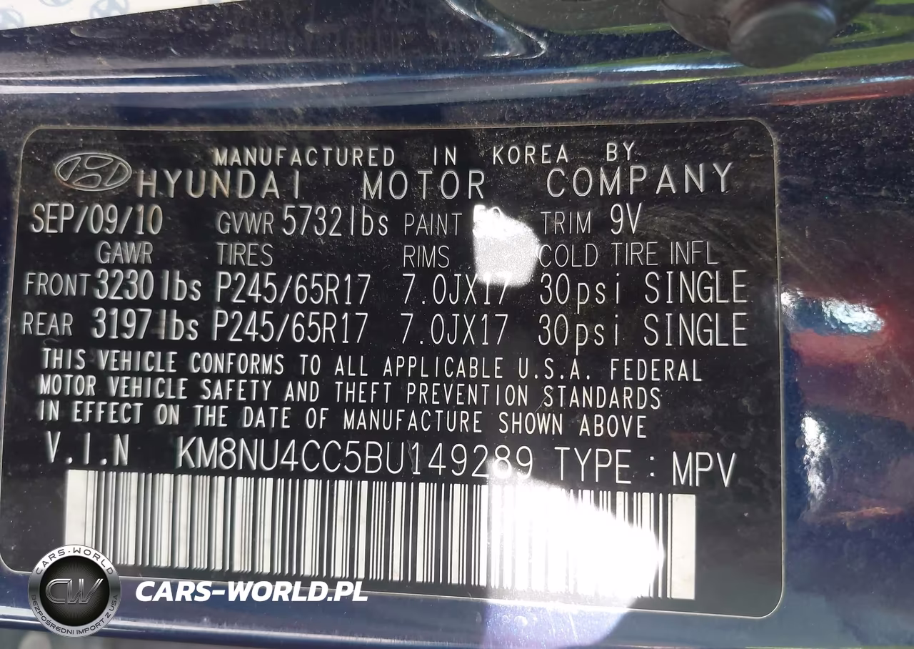 2011 Hyundai Veracruz Gls VIN:KM8NU4CC5BU149289 - 9