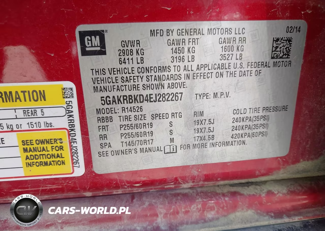 2014 Buick Enclave Leather VIN:5GAKRBKD4EJ282267 - 9