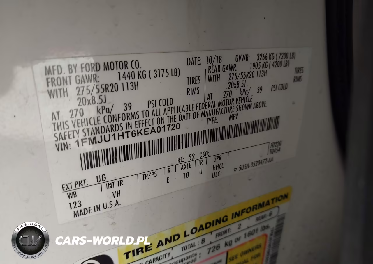 2019 Ford Expedition Xlt VIN:1FMJU1HT6KEA01720 - 9